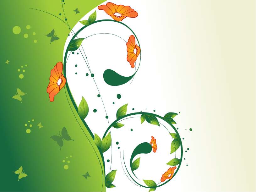 free vector Green Swirl Floral Vector illustration 2